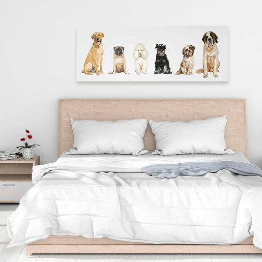 Toile pour chambre à coucher « Le meilleur ami de l'homme » | Décoration illustrative pour animaux de compagnie