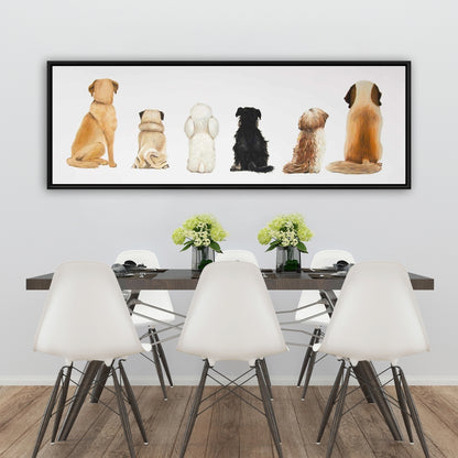 White Animals Canvas | Man's Best Friend Back View Decor