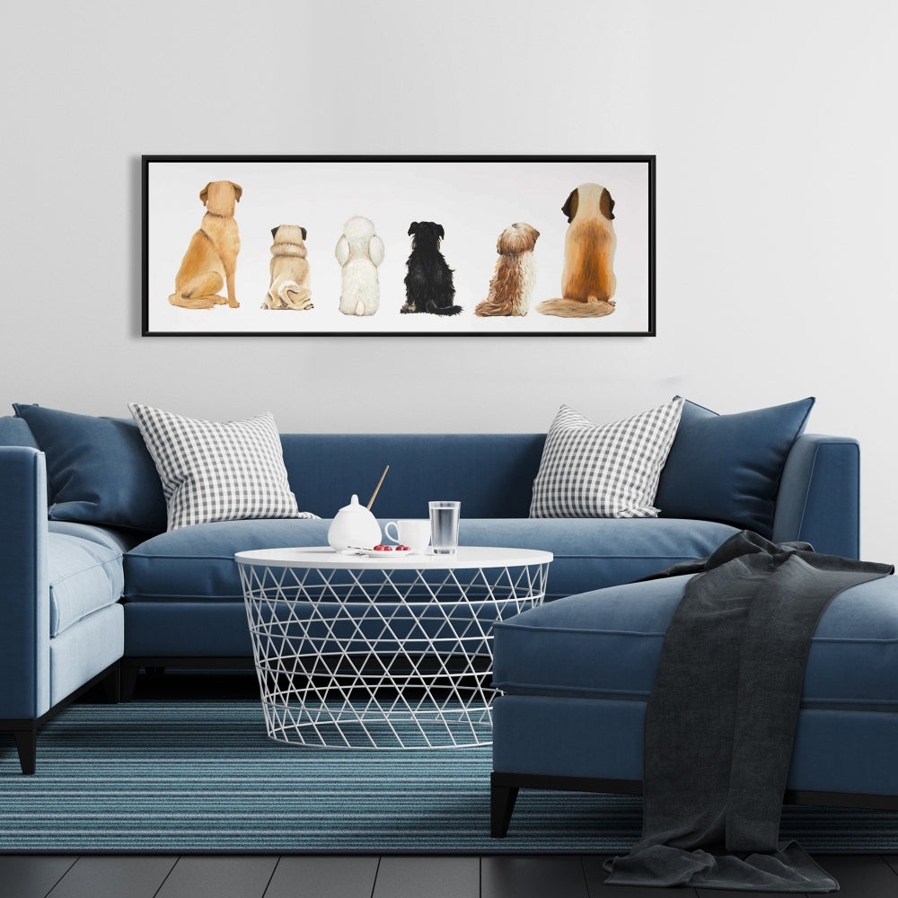 White Animals Canvas | Man's Best Friend Back View Decor