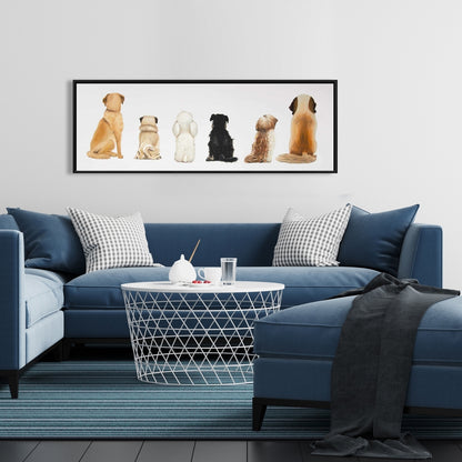 White Animals Canvas | Man's Best Friend Back View Decor