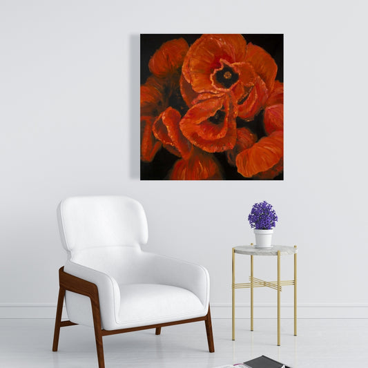 Toile botanique Bouquet de coquelicots – Décoration de chambre contemporaine