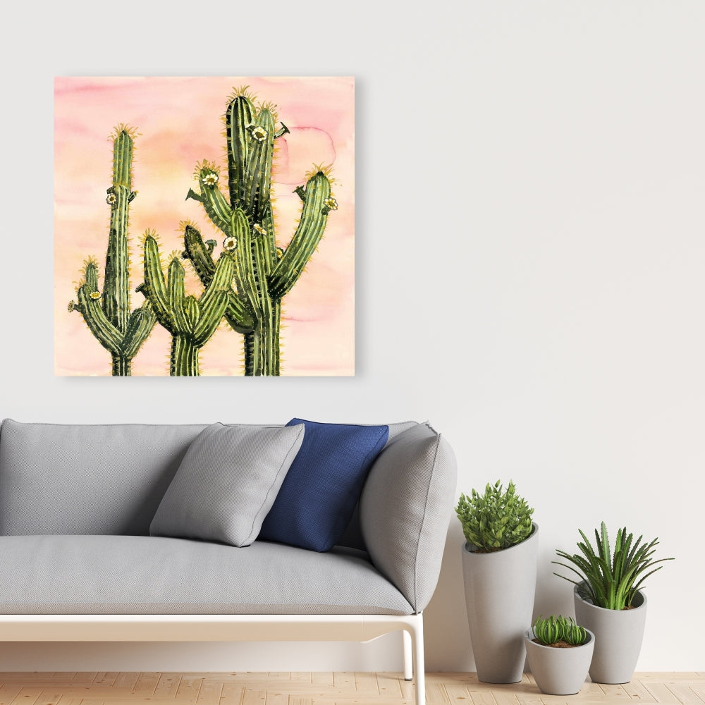 Pink Floral Weberocereus Cactus Canvas | Botanical Home Decor