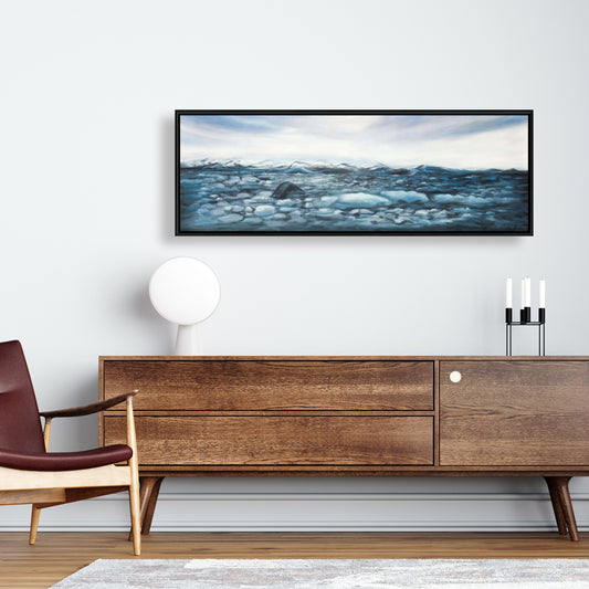 Toile « Glaciers en Islande » | Décoration murale encadrée « Blue Mountains »