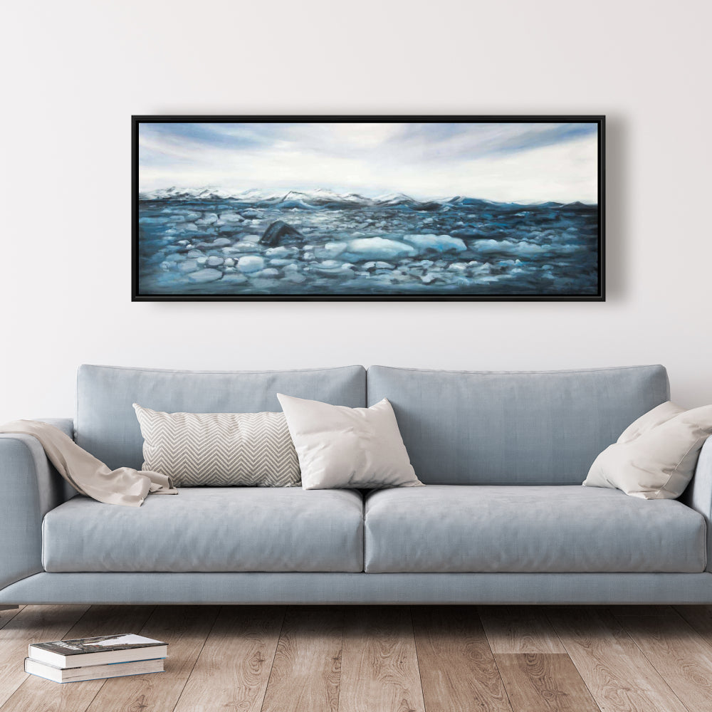 Toile « Glaciers en Islande » | Décoration murale encadrée « Blue Mountains »