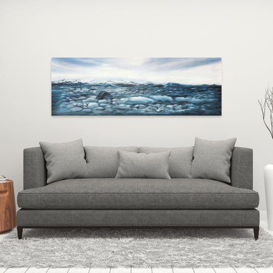 Glaciers in Iceland Canvas - Scandinavian Blue Home Decor