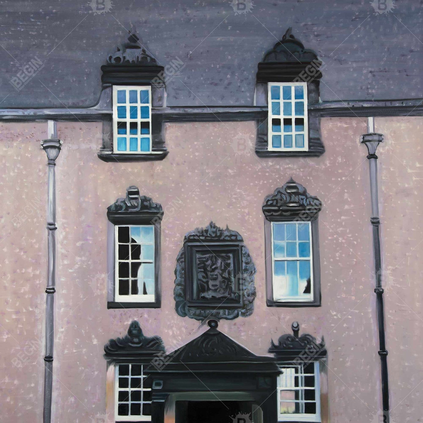 Pink Architecture Vintage Canvas - Argyll's Lodging Home Decor