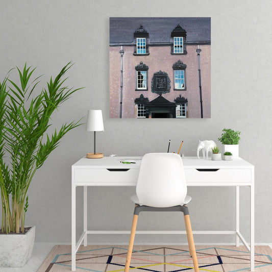 Pink Architecture Vintage Canvas - Argyll's Lodging Home Decor