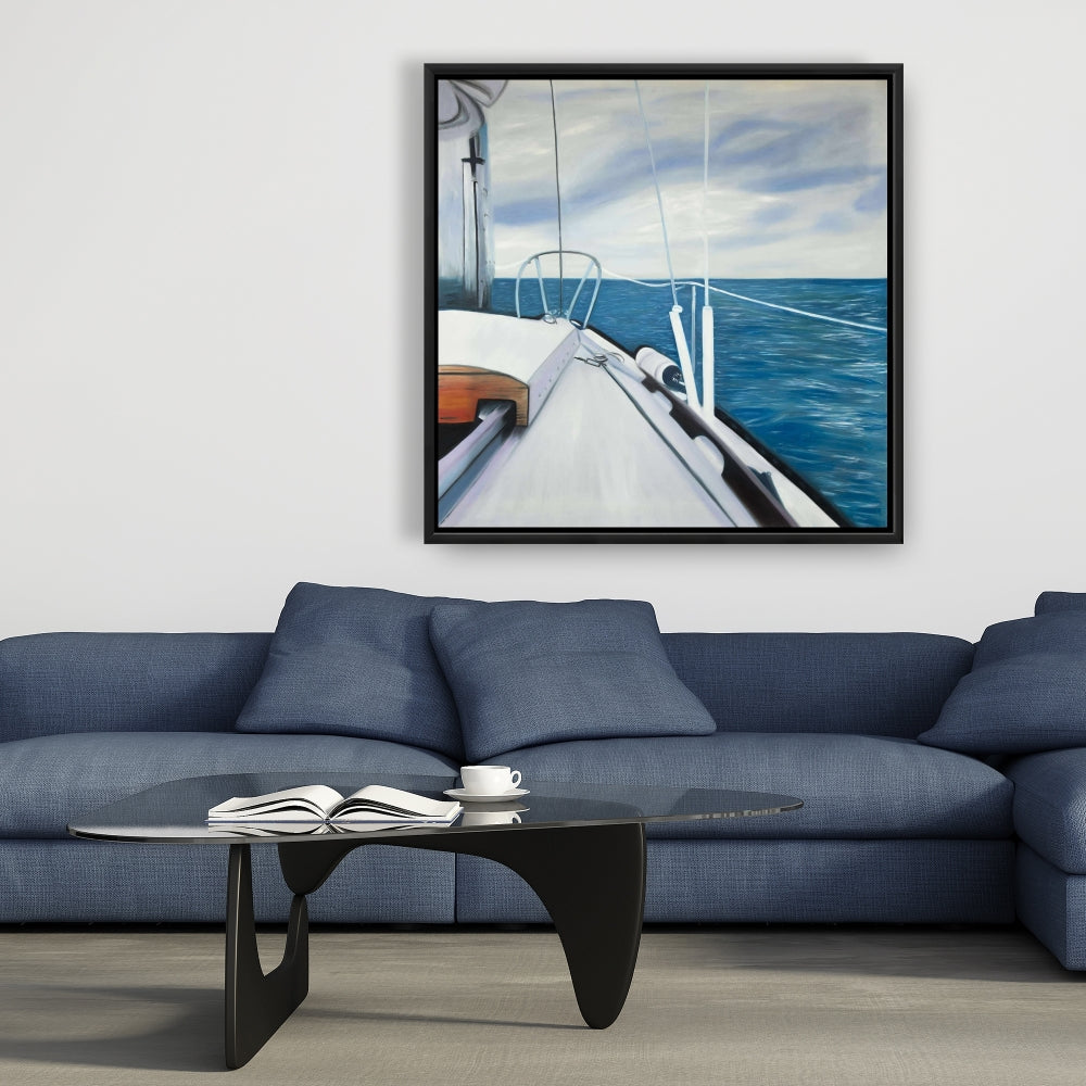 Sail on the Water | Coastal Marine Canvas | Bathroom Decor