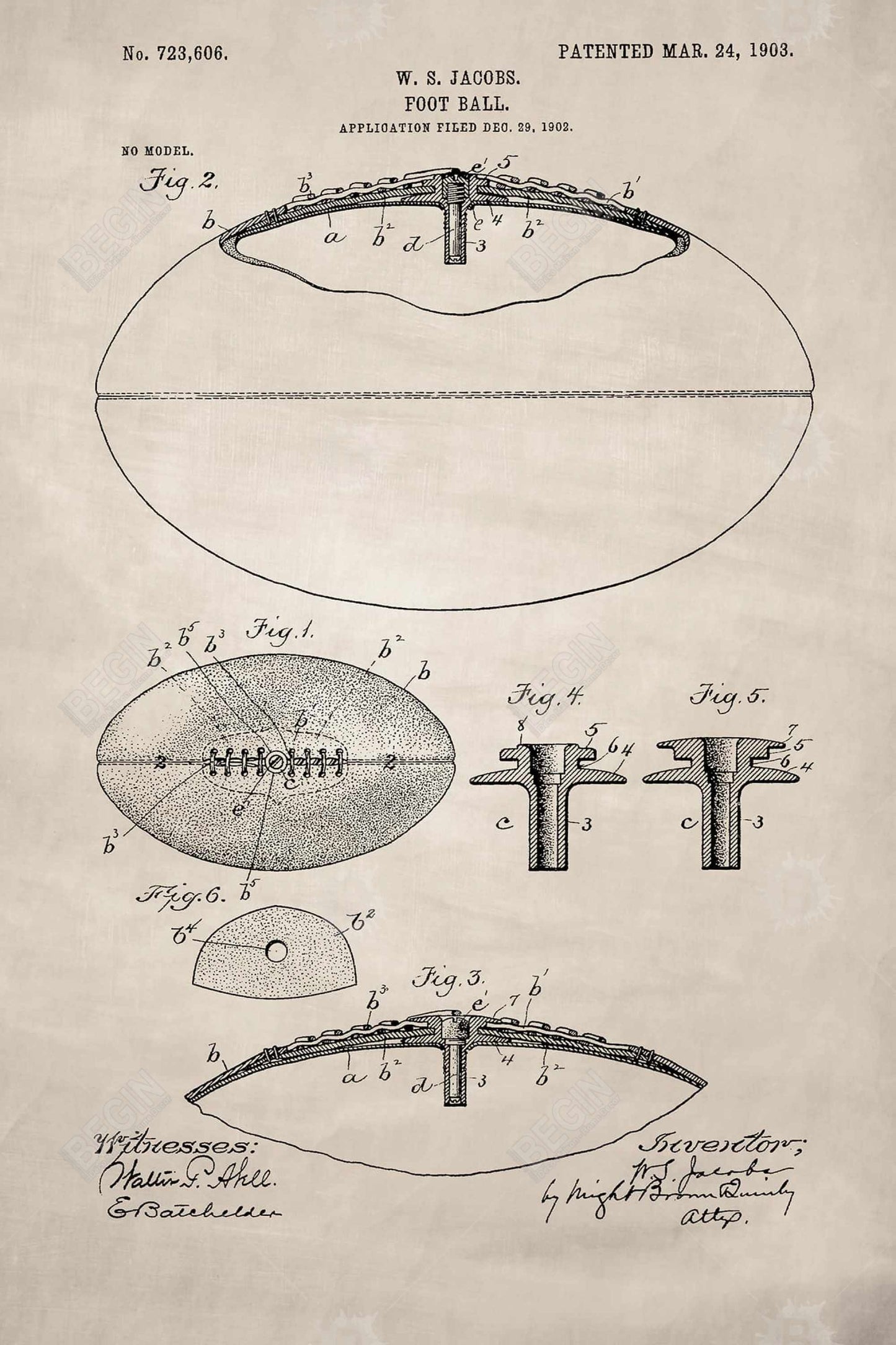 Toile encadrée vintage beige Sports &amp; Games | Plan de football