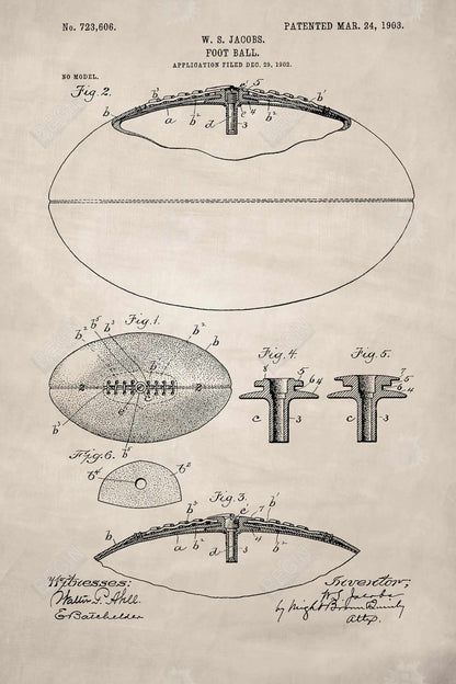 Toile encadrée vintage beige Sports &amp; Games | Plan de football