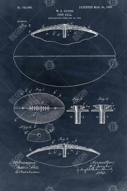 Toile encadrée vintage | Plan de football bleu pour décoration d'intérieur