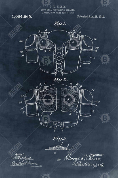 Plan de protection pour footballeurs | Décoration vintage en toile bleue