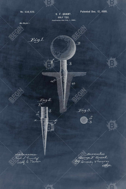 Toile de plan de tee de golf | Décoration d'intérieur industrielle