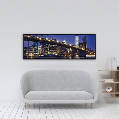 Toile encadrée « Ville la nuit » | Décoration de salon industriel
