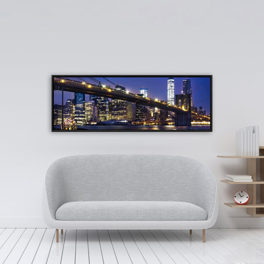 Toile encadrée « Ville la nuit » | Décoration de salon industriel