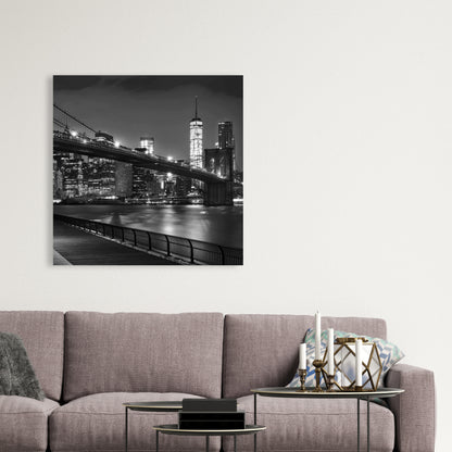 City Under the Night Canvas - Living Room Wall Art Decor
