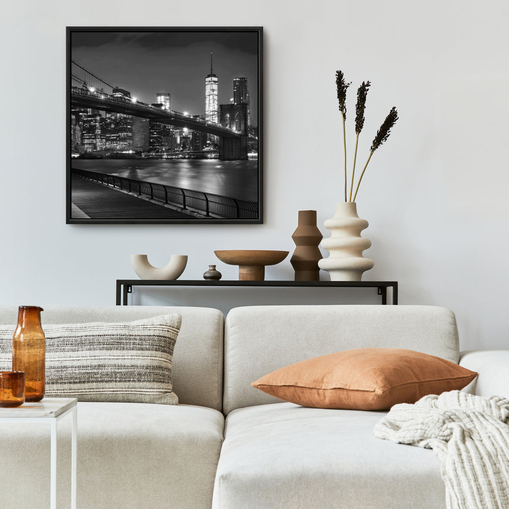 Toile encadrée « Ville sous la nuit » - Décoration d'intérieur urbaine