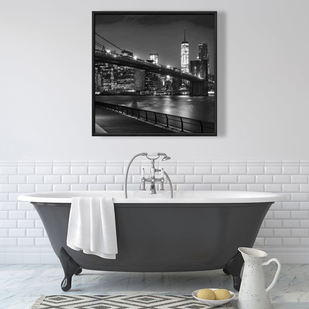 Toile encadrée « Ville sous la nuit » - Décoration d'intérieur urbaine