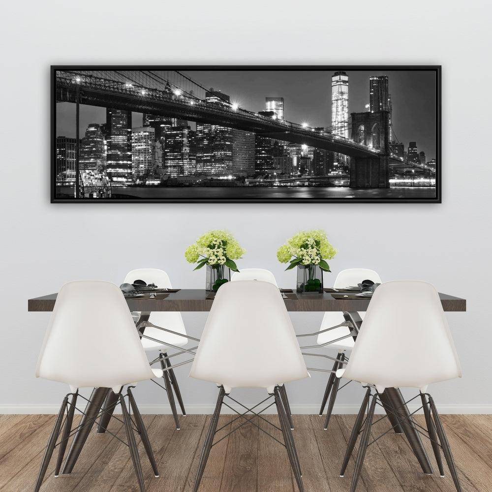 Toile encadrée « Ville sous la nuit » - Décoration d'intérieur urbaine