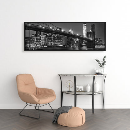 Toile encadrée « Ville sous la nuit » - Décoration d'intérieur urbaine