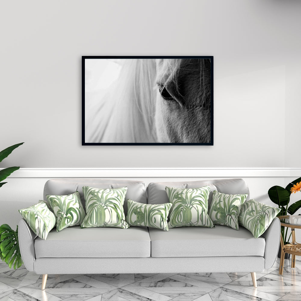 Monochrome Gray Bedroom Canvas - The White Horse Eye Decor