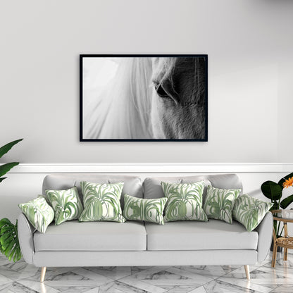 Monochrome Gray Bedroom Canvas - The White Horse Eye Decor
