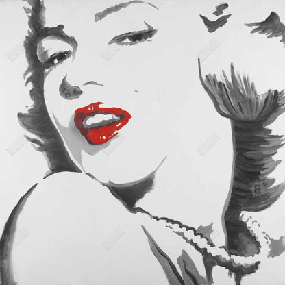 Marilyn Monroe grise rétro | Décoration d'intérieur sur toile encadrée
