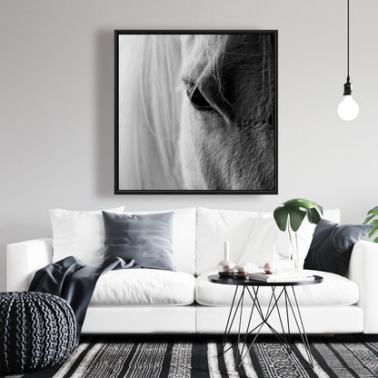 Monochrome Gray Bedroom Canvas - The White Horse Eye Decor