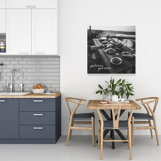 Good Food Good Mood Monochrome Canvas - Home Decor Art