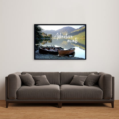 Toile « L'aventure vous attend » | Décoration de chambre scandinave