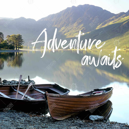 Adventure Awaits Canvas | Scandinavian Green Motivational Decor