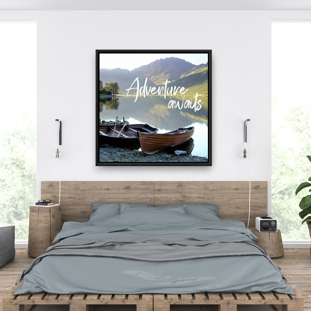 Toile « L'aventure vous attend » | Décoration de chambre scandinave