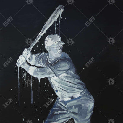 Toile encadrée « Joueur de baseball » | Décoration pour homme | Art de la maison