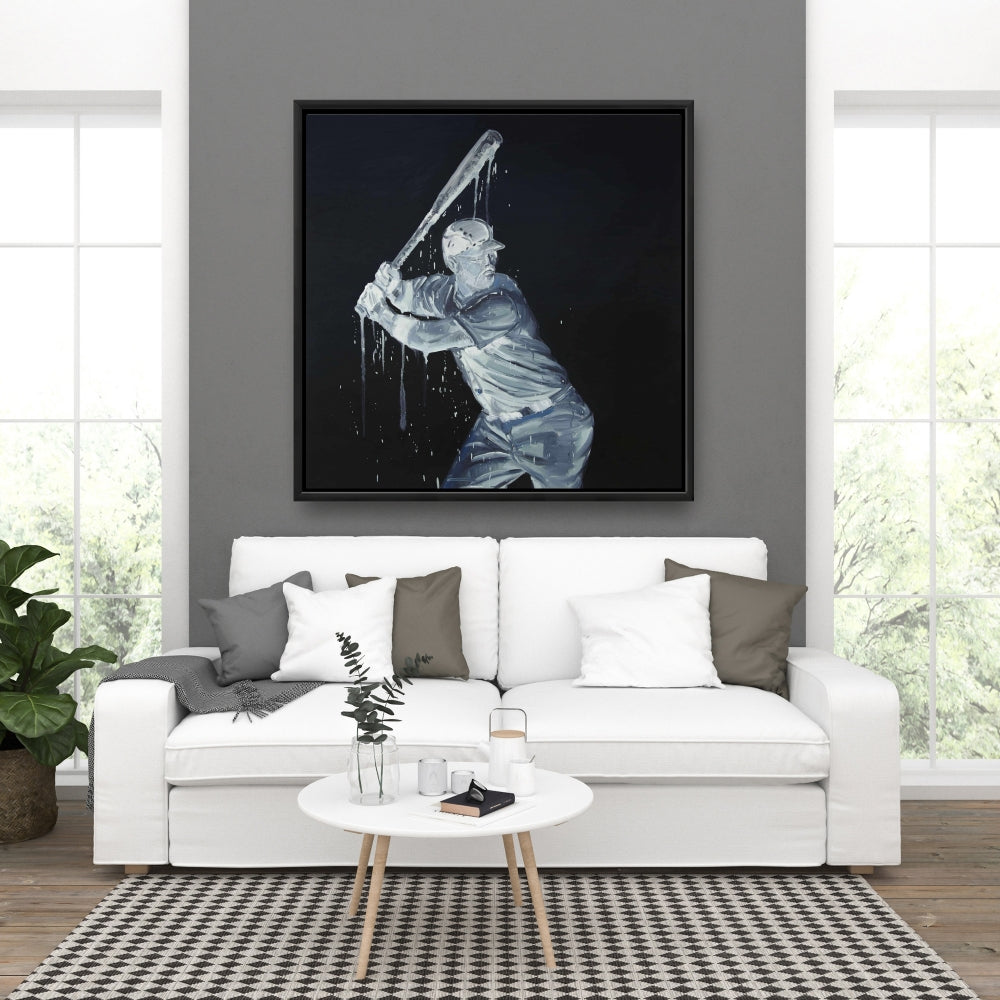 Toile encadrée « Joueur de baseball » | Décoration pour homme | Art de la maison