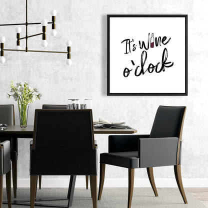 Toile encadrée « It's Wine O'Clock II » - Décoration de cuisine