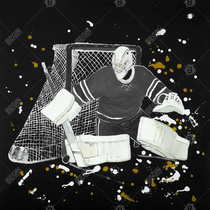 Toile de gardien de but de hockey | Illustration encadrée Gray Man
