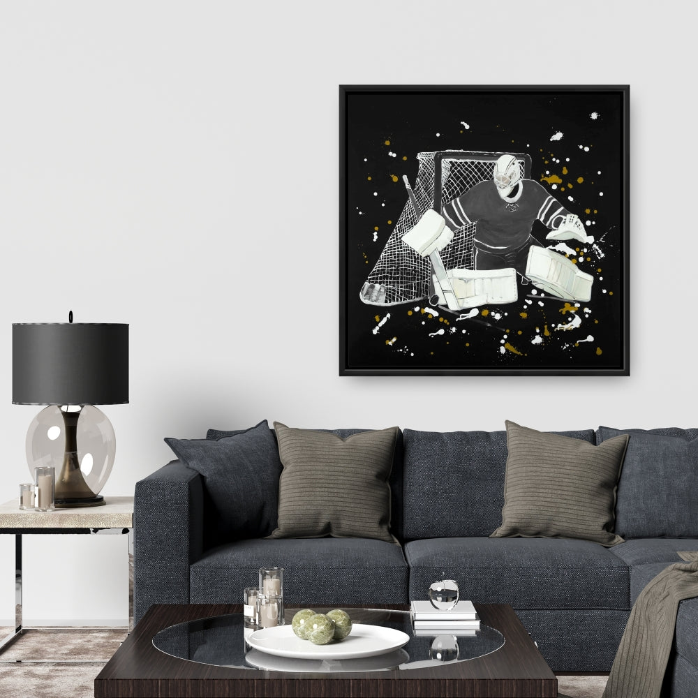 Toile de gardien de but de hockey | Illustration encadrée Gray Man