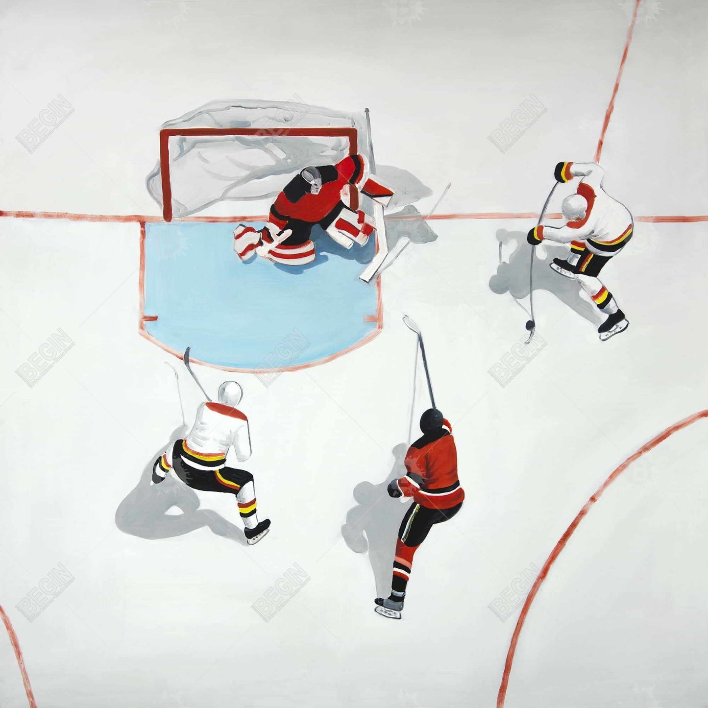 Toile « Match de hockey mouvementé » - Décoration pour homme | Loisirs