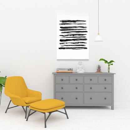 Hatching Abstract Shapes Bathroom Canvas - Modern Home Decor