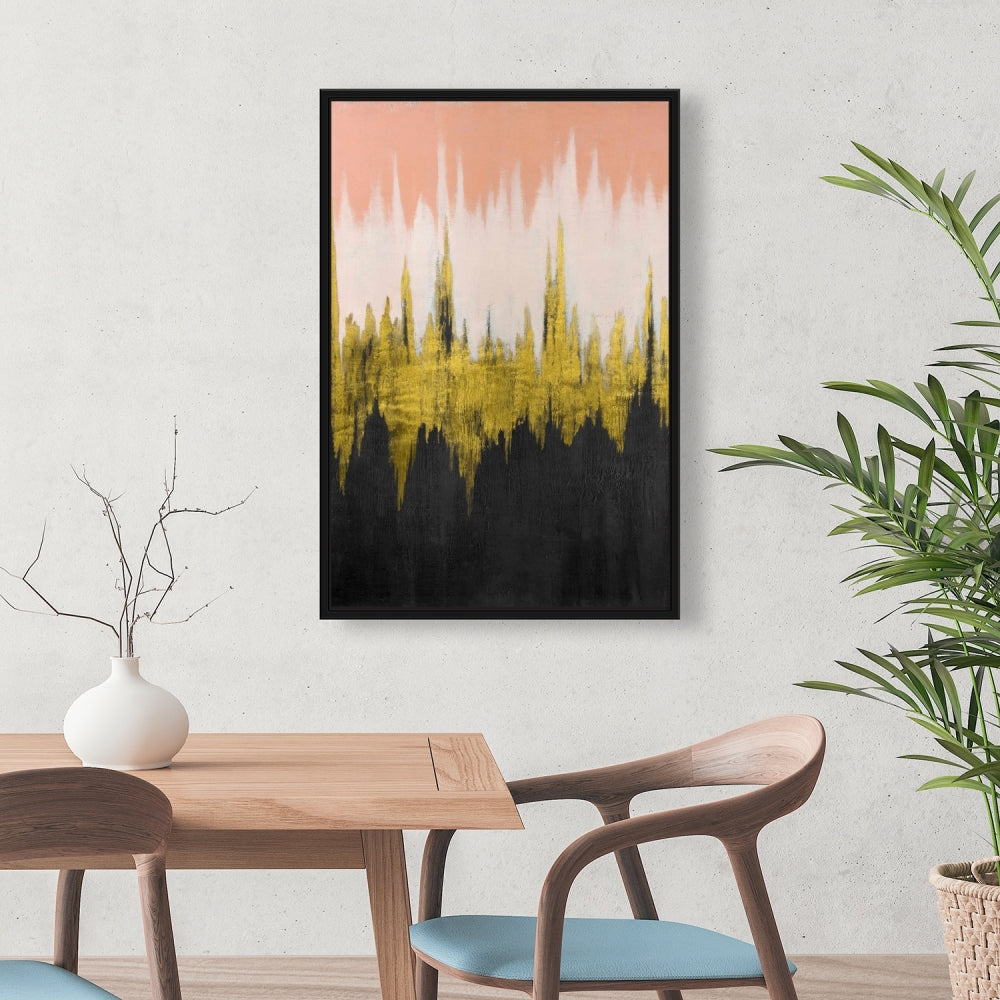 Toile abstraite en zigzag | Formes encadrées | Décoration d'intérieur