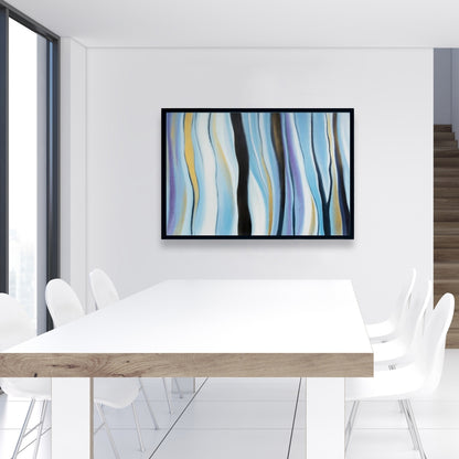 Toile encadrée abstraite bleue à motifs de formes - Décoration d'intérieur Blue Mood