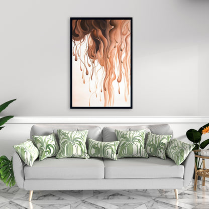 Toile encadrée « Éruption » : formes orange abstraites | Décoration d'intérieur