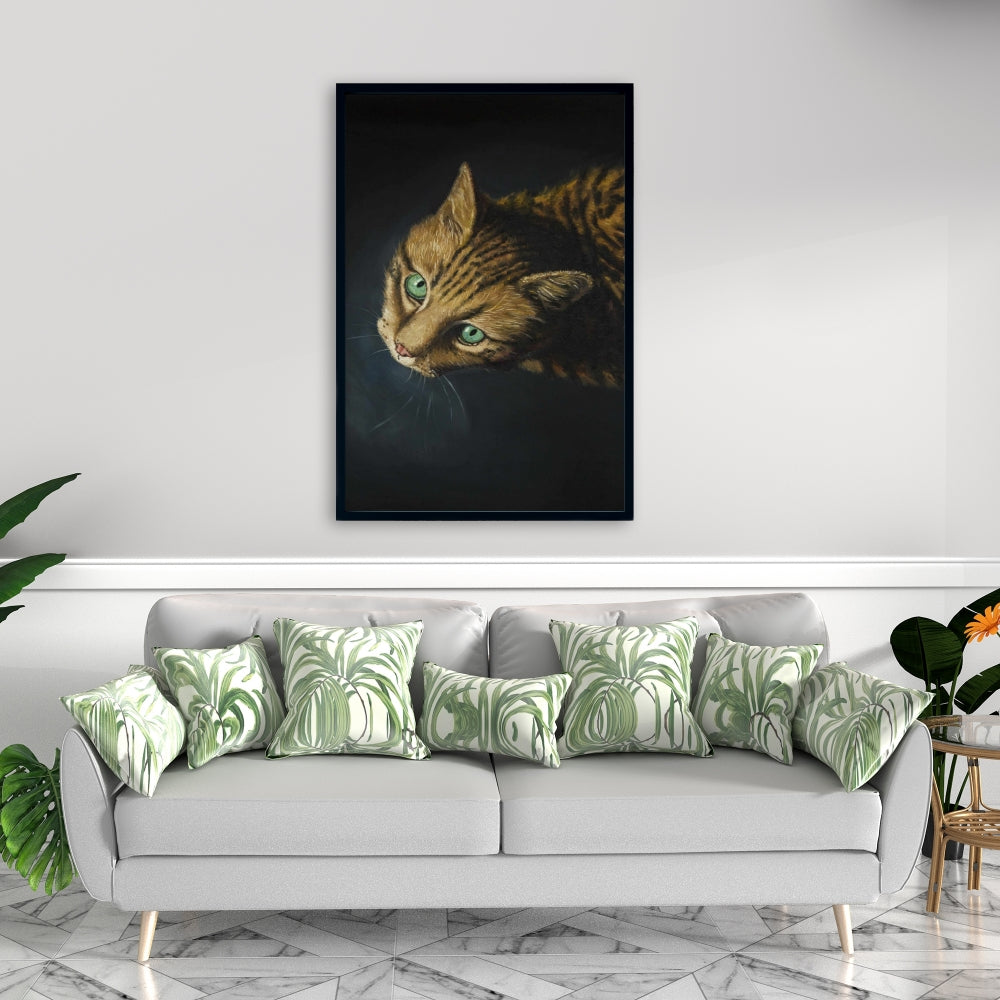 Toile encadrée moderne représentant un chat du Bengale marron | Décoration d'intérieur