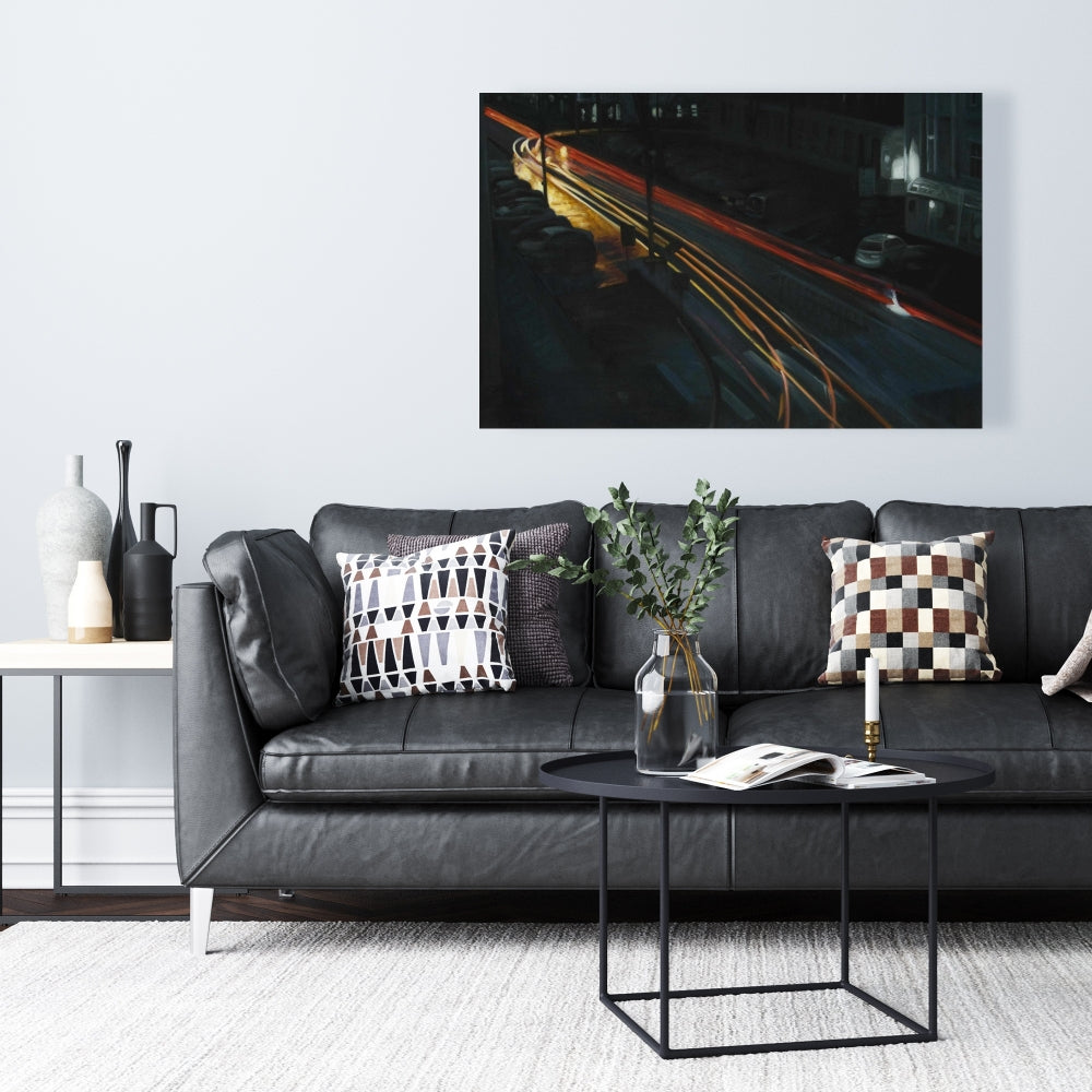 Toile de chambre jaune américaine - Décoration d'intérieur du centre-ville