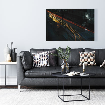 Toile de chambre jaune américaine - Décoration d'intérieur du centre-ville