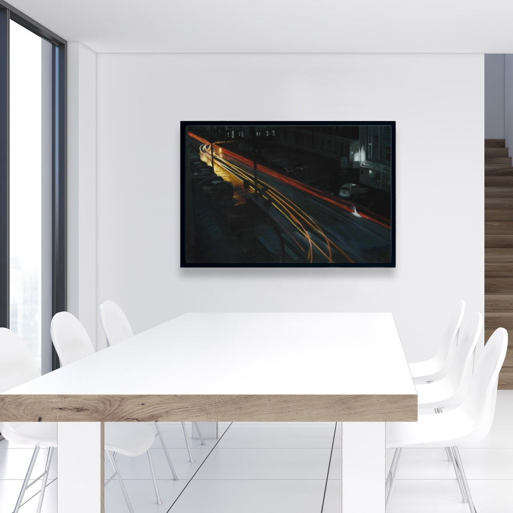 Toile encadrée représentant des bâtiments du centre-ville - Décoration d'intérieur