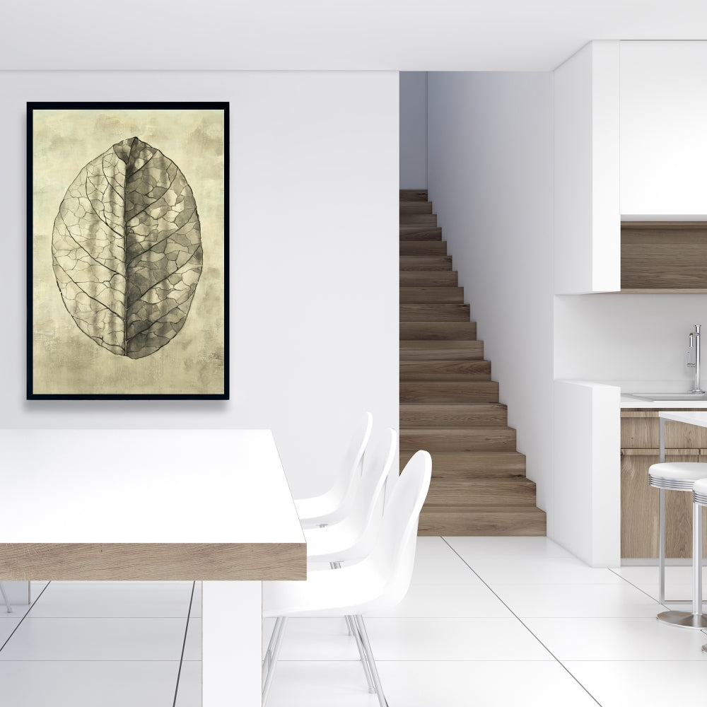 Toile encadrée botanique florale translucide pour salon