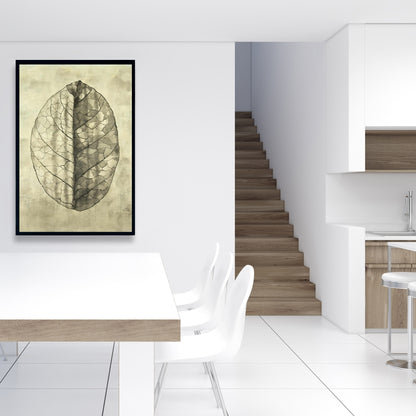 Toile encadrée botanique florale translucide pour salon