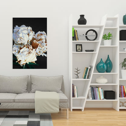 Romantic Blooming Peonies Canvas | Floral Bedroom Decor Art