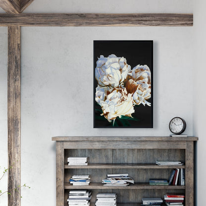 Blooming Peonies Framed Canvas | Floral Bedroom Home Decor